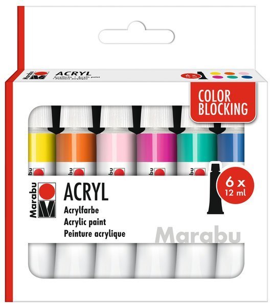Marabu Zestaw akrylowy assortment Color Blocking 6 x 12 ml