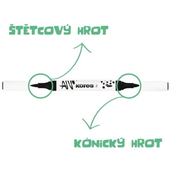 Kores Akrylové popisovače Kreative Marker, set 2 barev černá a bílá