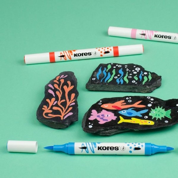 Kores Akrylové popisovače Kreative Marker, set 12 barev v přenosném plastovém pouzdře