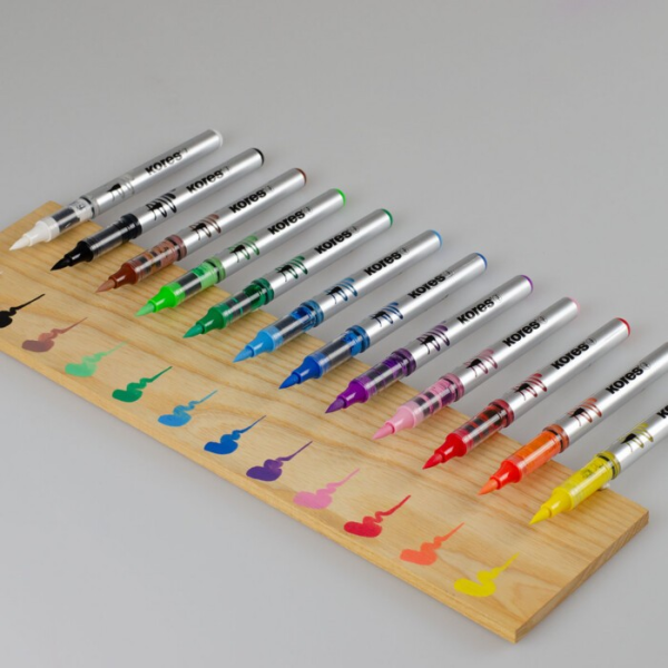 Akrylové popisovače Kores Kreative Marker Selection, 12 barev, krabička