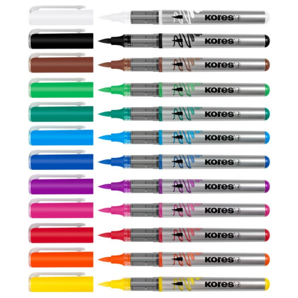 Akrylové popisovače Kores Kreative Marker Selection, 12 barev, krabička