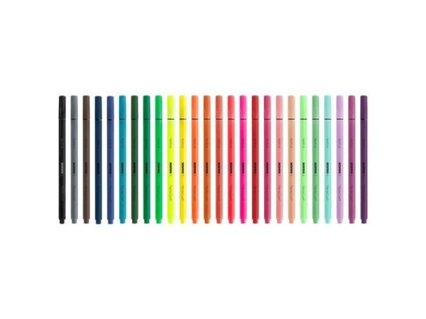 Kores fixy K-Beats střední hrot, šíře M, vč. 8 pastelových a 4 neonových barev /26 barev