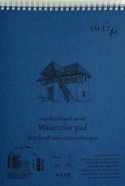 SMLT art Blok AUTHENTIC, akvarel, A3, 30 listů, 280g/m2