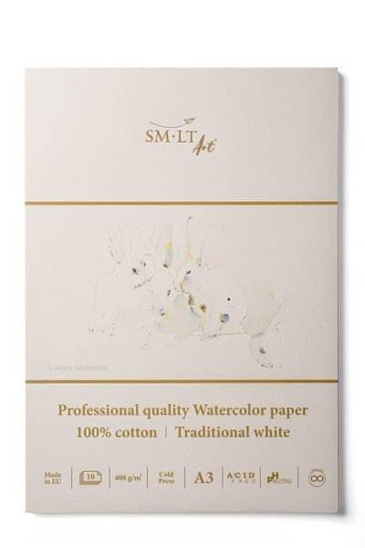 SMLT art Blok professional akvarel 100% bavlna, A3, 10 listů, 400g/m2