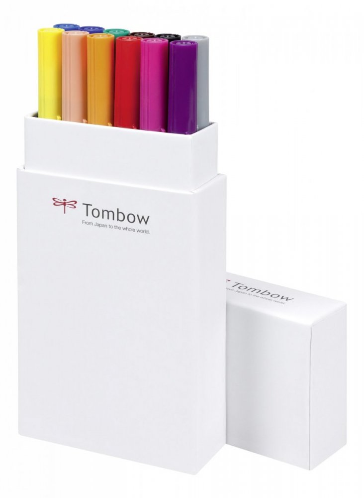 Tombow Set obostranih flomastera ABT Dual Brush Pen – Primary colours, 12 kom.