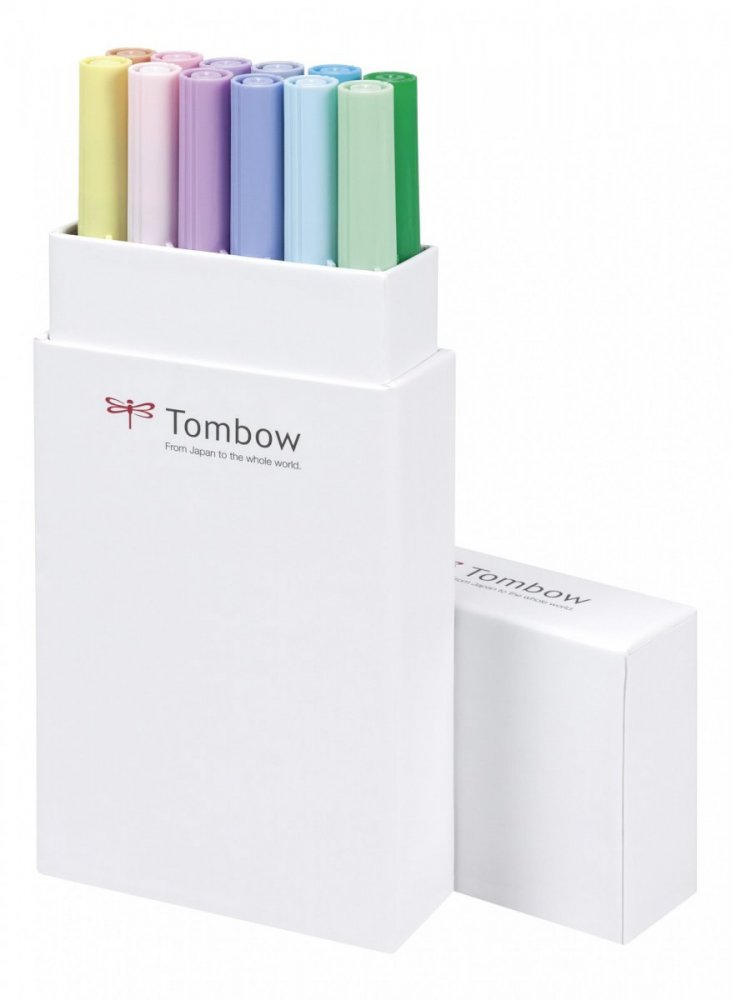 Tombow Set obostranih flomastera ABT Dual Brush Pen – Pastels, 12 kom.
