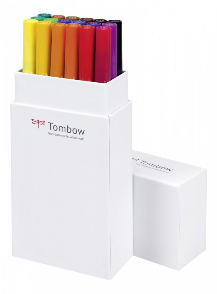 Tombow Set obostranih flomastera ABT Dual Brush Pen – Primary colours, 18 kom.