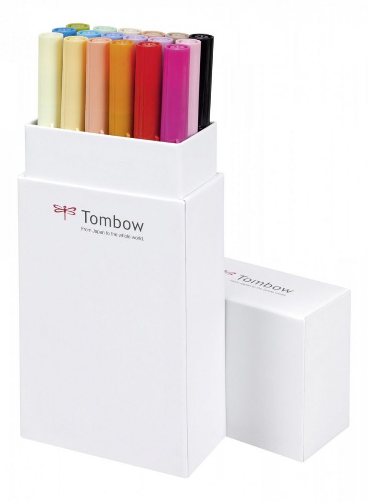 Tombow Set obostranih flomastera ABT Dual Brush Pen – Secondary colours, 18 kom.