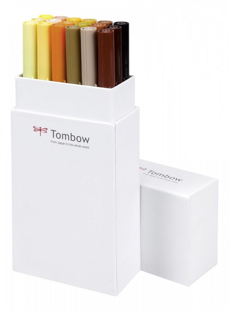 Tombow Set obostranih flomastera ABT Dual Brush Pen – Earth colours, 18 kom.