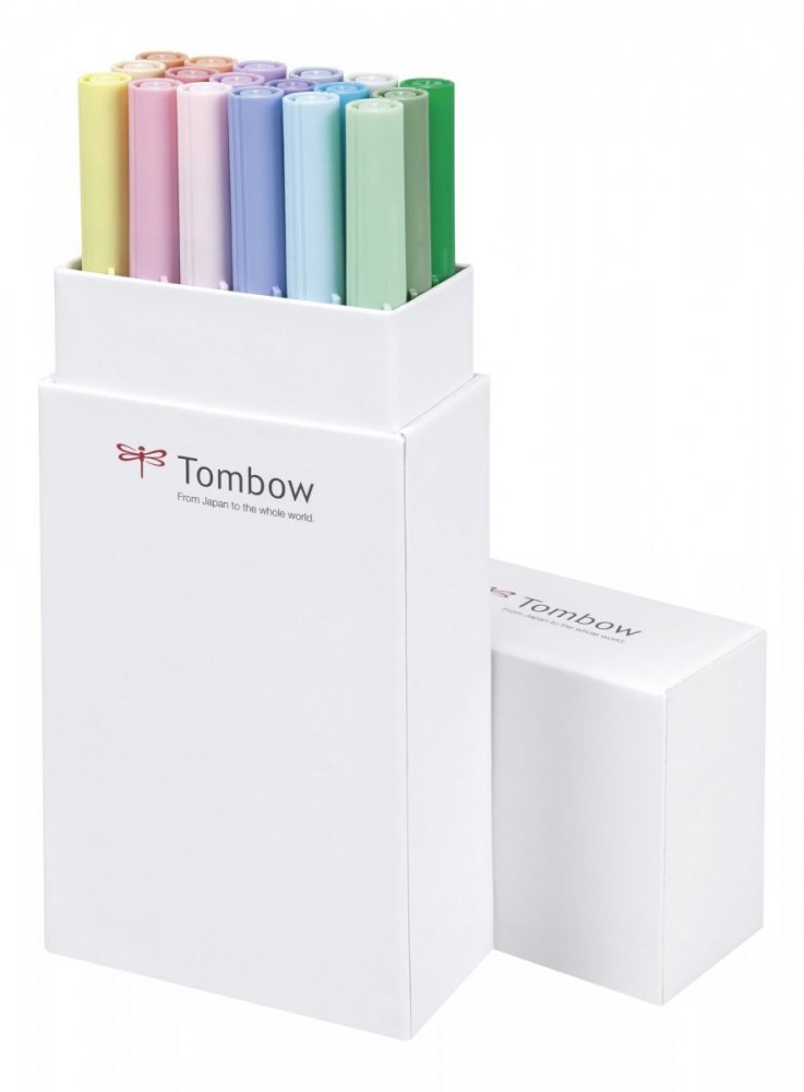 Tombow Set obostranih flomastera ABT Dual Brush Pen – Pastels, 18 kom.