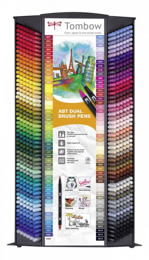 Tombow Set obostranih flomastera ABT Dual Brush Pen, 600 kom.