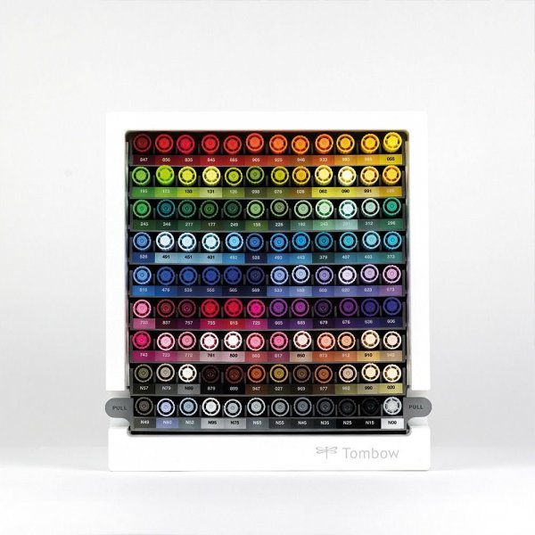 Tombow Stolni organizator s flomasterima ABT Dual Brush Pen u 107 boja + blender