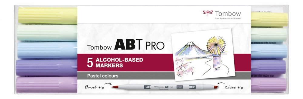 Tombow Set obostranih flomastera na bazi alkohola ABT PRO – Pastel colors, 5 kom.