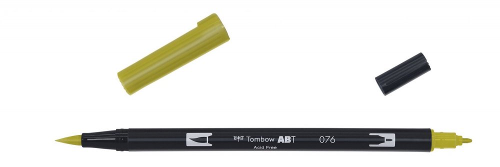 Tombow Obostrani flomaster ABT Dual Brush Pen, green ochre