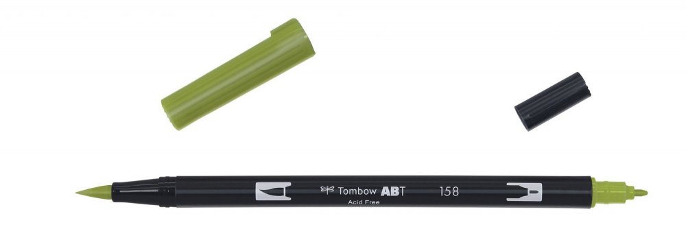 Tombow Obostrani flomaster ABT Dual Brush Pen, dark olive