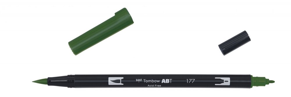 Tombow Obostrani flomaster ABT Dual Brush Pen, dark jade