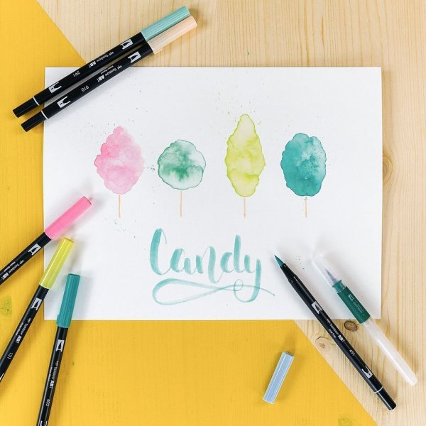 Tombow Set obostranih flomastera ABT Dual Brush Pen – Candy colours, 6 kom.