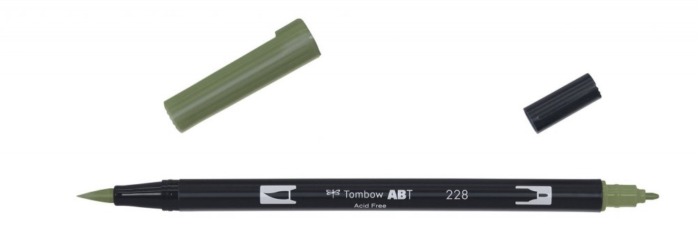 Tombow Obostrani flomaster ABT Dual Brush Pen, grey green