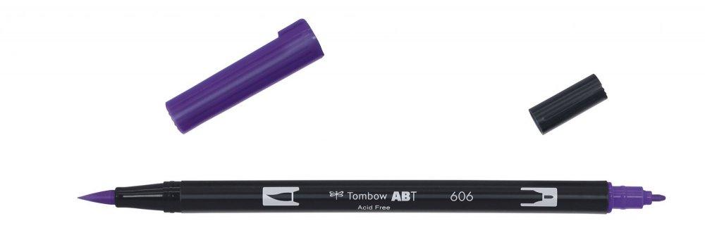 Tombow Obostrani flomaster ABT Dual Brush Pen, violet