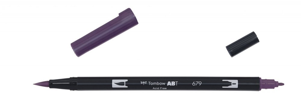 Tombow Obostrani flomaster ABT Dual Brush Pen, dark plum