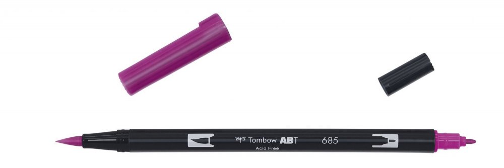 Tombow Obostrani flomaster ABT Dual Brush Pen, deep magenta