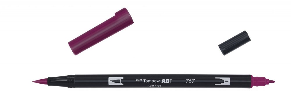 Tombow Obostrani flomaster ABT Dual Brush Pen, port red