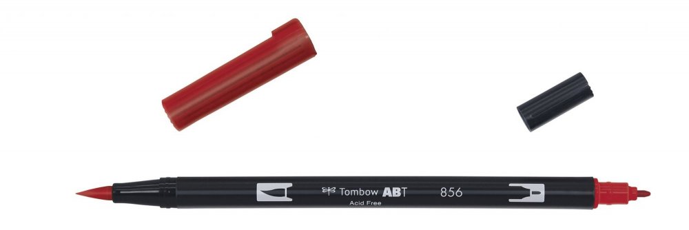 Tombow Obostrani flomaster ABT Dual Brush Pen, chinese red