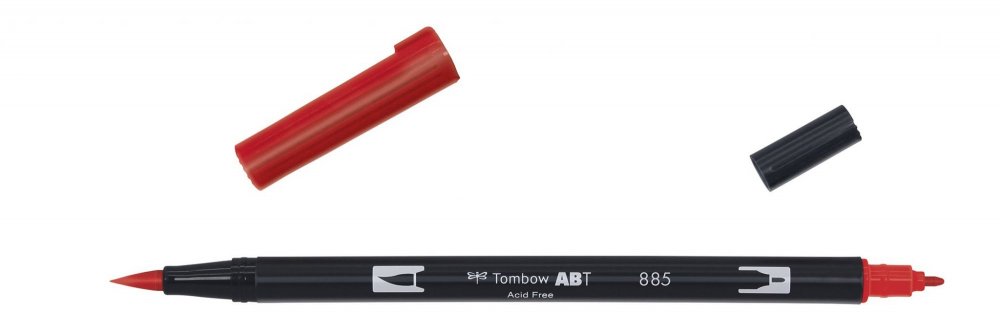 Tombow Obostrani flomaster ABT Dual Brush Pen, warm red