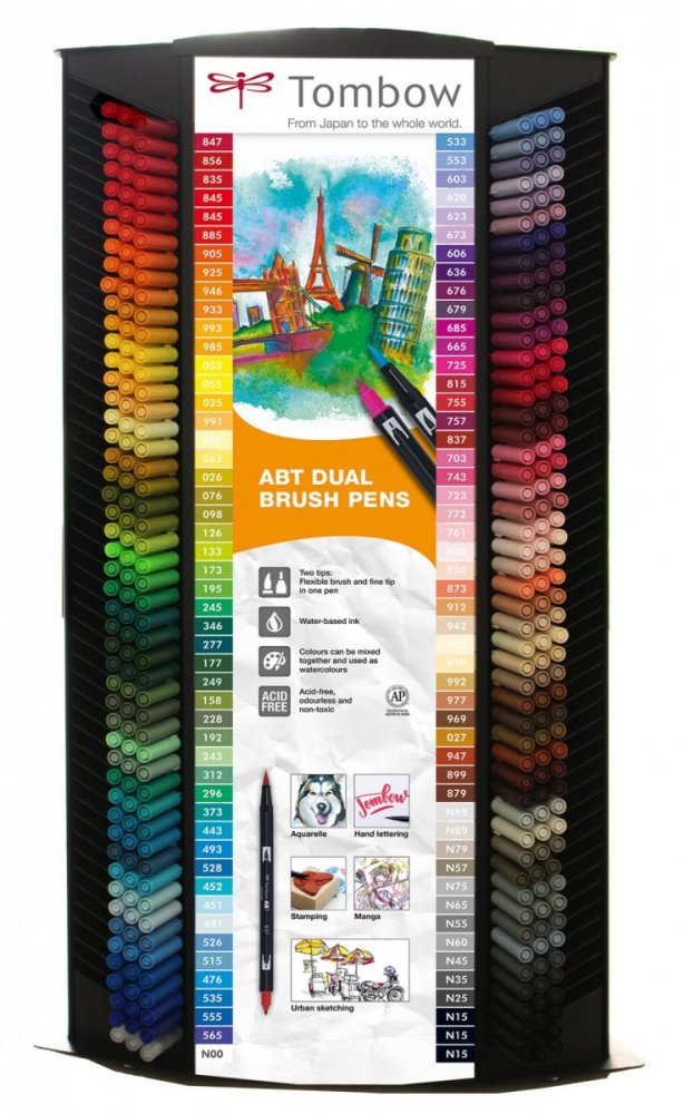 Tombow Set obostranih flomastera ABT Dual Brush Pen, 300 kom.