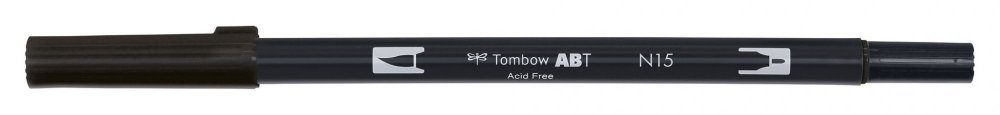 Tombow Obostrani flomaster ABT Dual Brush Pen, black