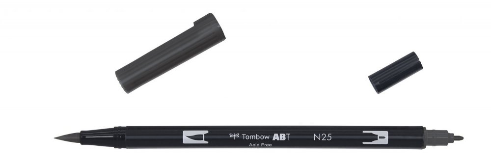 Tombow Obostrani flomaster ABT Dual Brush Pen, lamp black