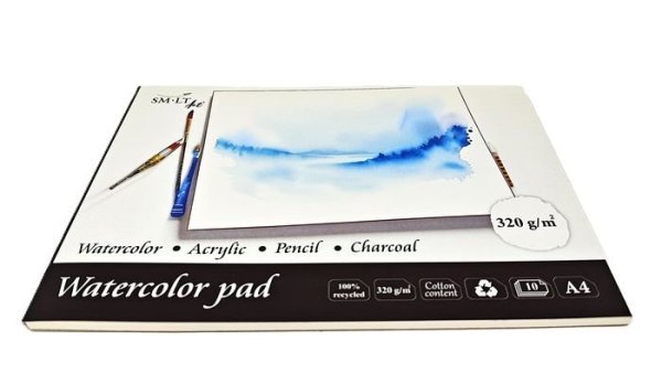 SMLT art Blok Akvarel 100% bavlna, A4, 20 listů, 320g/m2