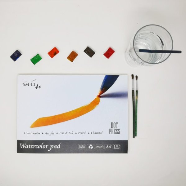 SMLT art Blok Hot press, akvarel, A4, 20 listů, 260g/m2