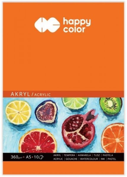 Happy Color Blok na akryl, A5, 10 listů, 360 g