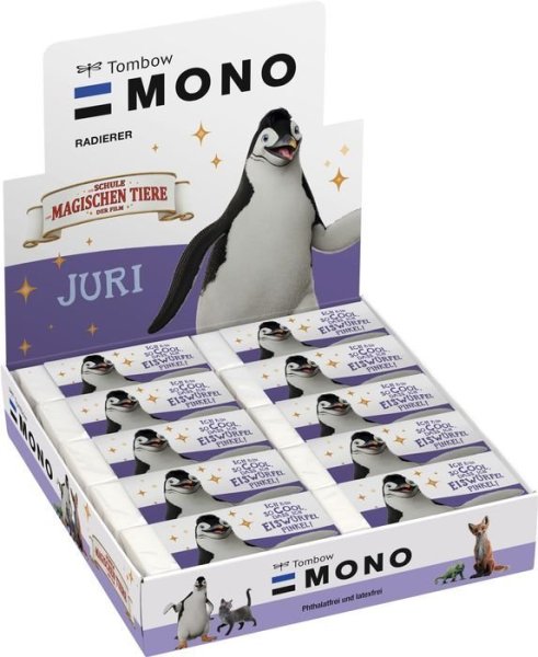 Tombow Guma MONO M, 19 g, s motivem tučňáka z filmu „Škola kouzelných zvířat“