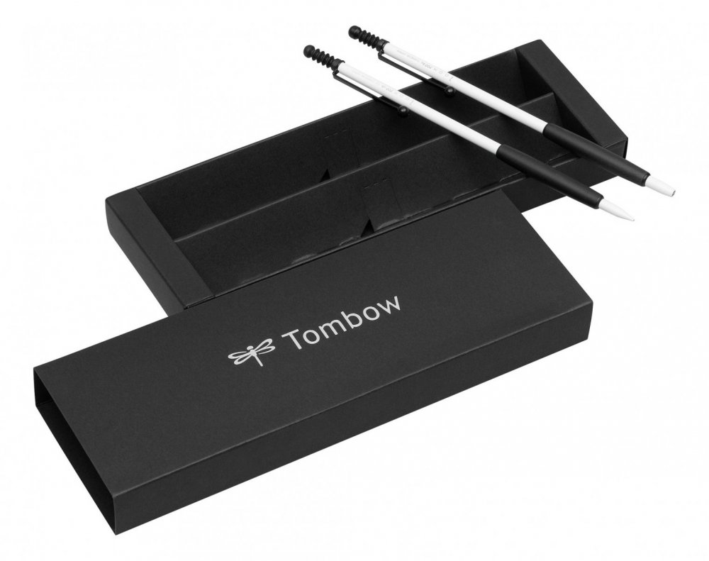 Tombow Set ZOOM 707 kemijska olovka + tehnička olovka, bijela/crna