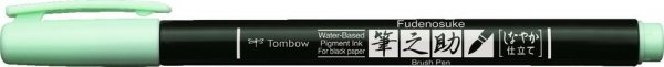 Tombow Flomaster s vrhom u obliku kista Fudenosuke pastel za crni papir, light green