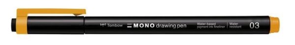 Tombow Fineliner MONO drawing pen, šířka stopy 03 (cca 0.35 mm), žlutá