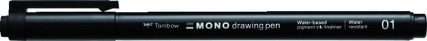 Tombow Fineliner MONO drawing pen, širina traga: 01 (cca 0,25 mm), crna boja, pojedinačno