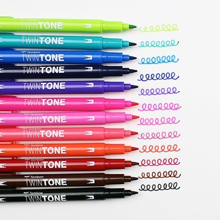 Tombow Set obostranih flomastera TwinTone, Brights