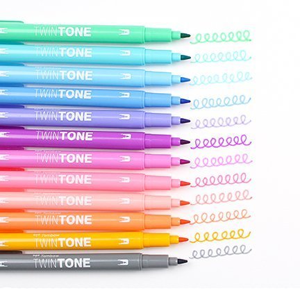 Tombow Set obostranih flomastera TwinTone, Pastels