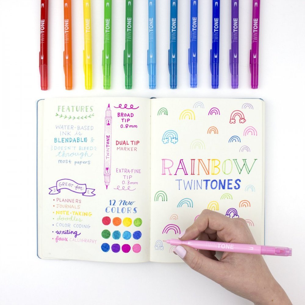 Tombow Set obostranih flomastera TwinTone, Rainbow