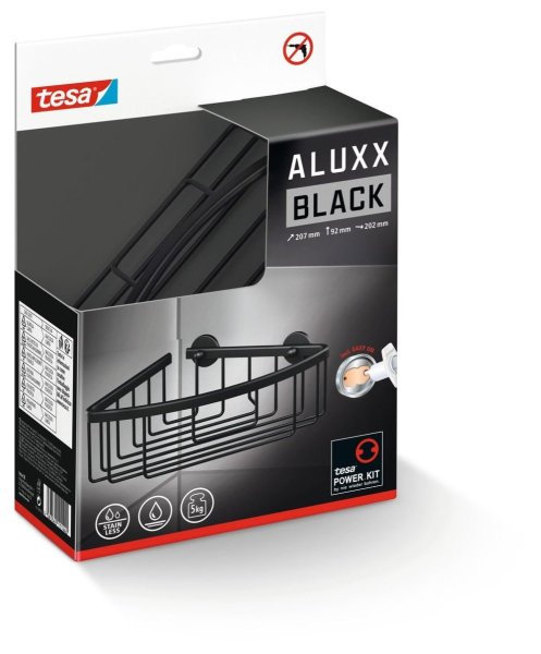 Aluxx Black, rohový košík 40505