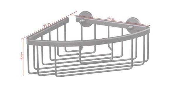 Aluxx Black, rohový košík 40505