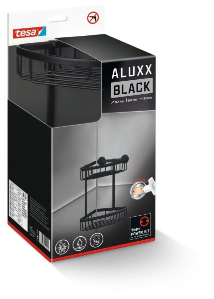Aluxx Black, rohový košík dvoupatrový 40507