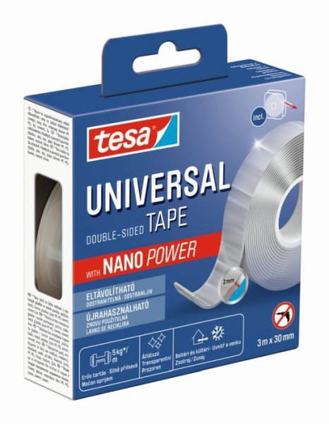 tesa® Oboustranná páska universal s technologií nano power, 3 m x 20 mm