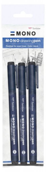 Tombow Fineliner MONO drawing pen, 3 kom.