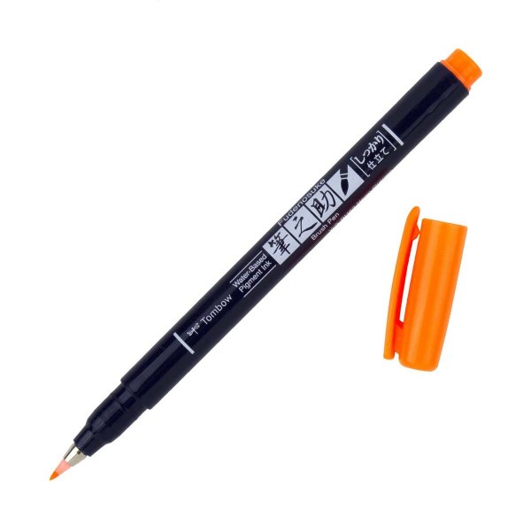 Tombow Flomaster Fudenosuke, neon orange