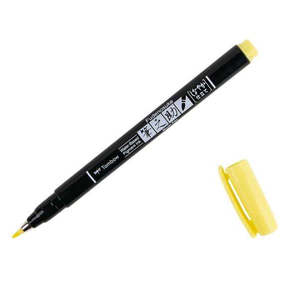 Tombow Flomaster s vrhom u obliku kista Fudenosuke pastel za crni papir, pale yellow