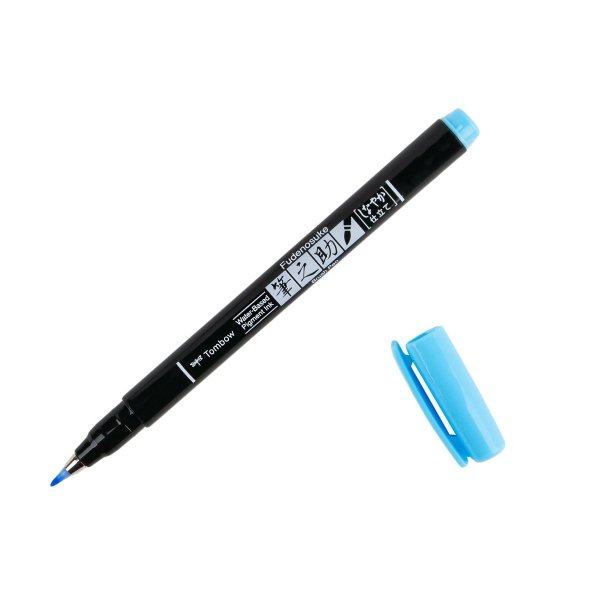 Tombow Flomaster s vrhom u obliku kista Fudenosuke pastel za crni papir, light blue